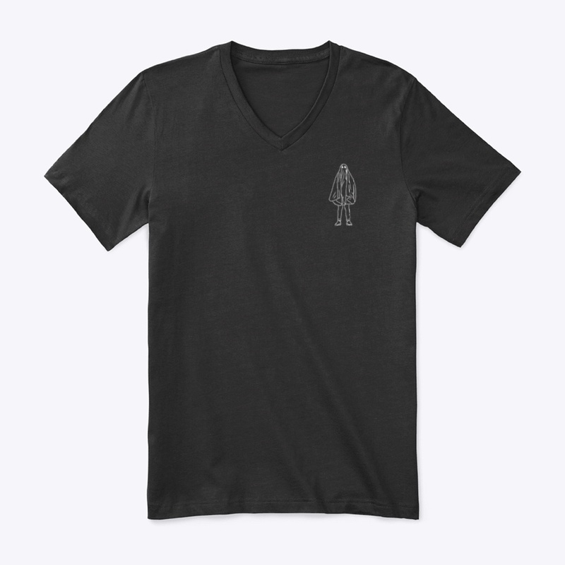 Small Icon Ghostie White on Black