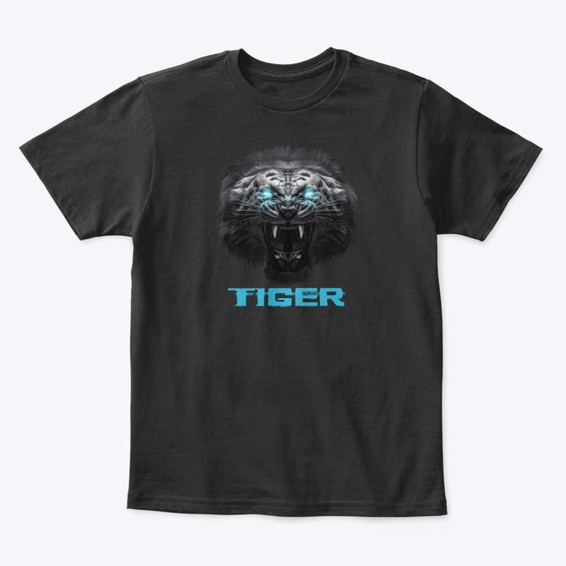 Tiger face with blue eyes