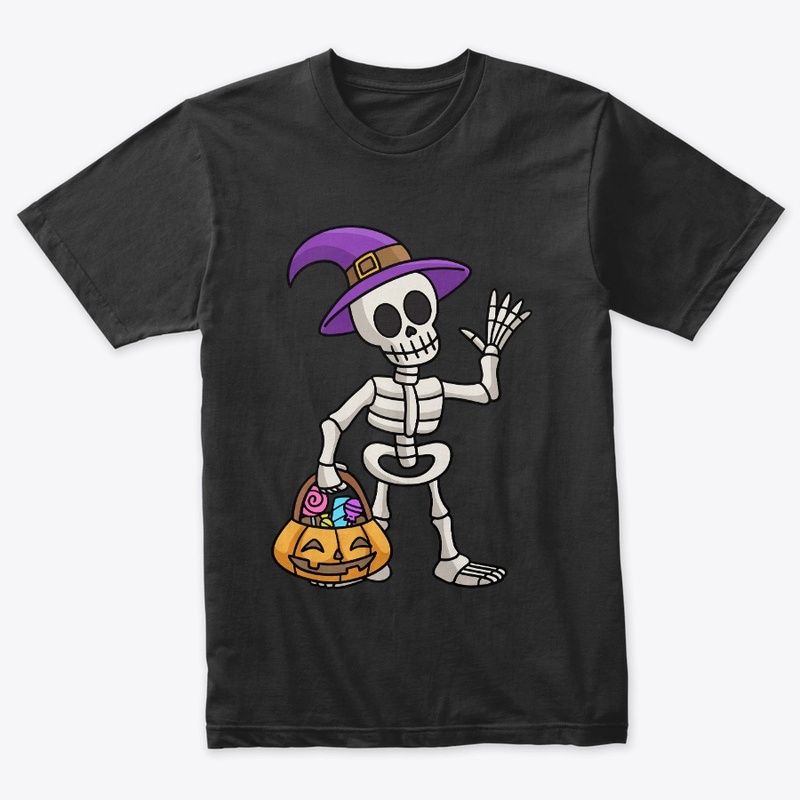 Halloween Skeleton with pumpkin basket