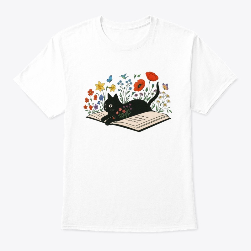 Cottagecore Reading Cat