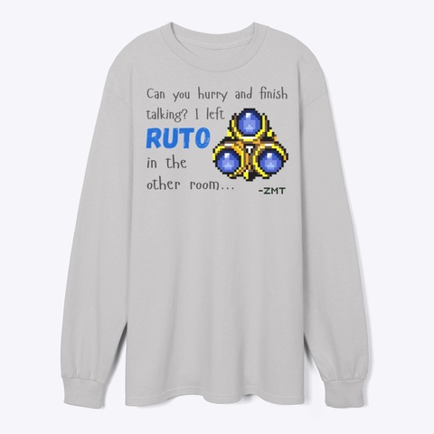 Ruto All White Black Letters Sport Grey T-Shirt Front