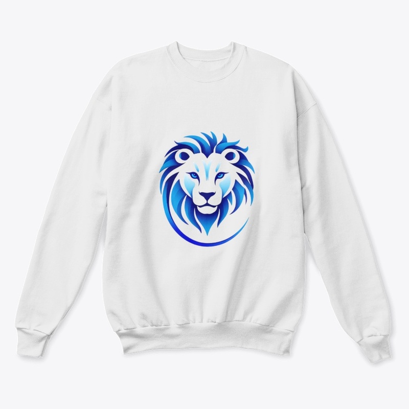 Majestic Blue Lion Head T-Shirt Design