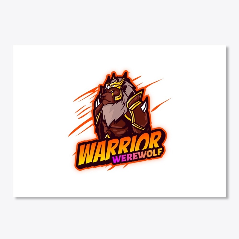 Cartoon logo design: warrior werewolf