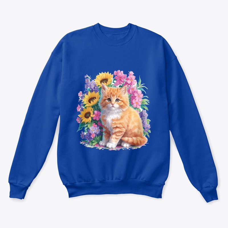 Kitten Amid the Cherry t-shirt design