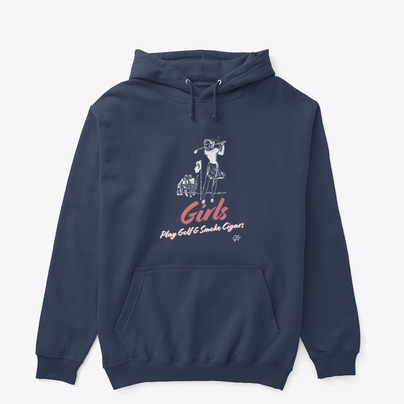 Girls play golf and smoke cigars!