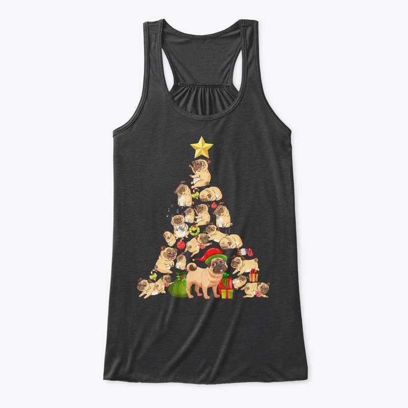 Pug Christmas Tree Shirt Funny Pugmas