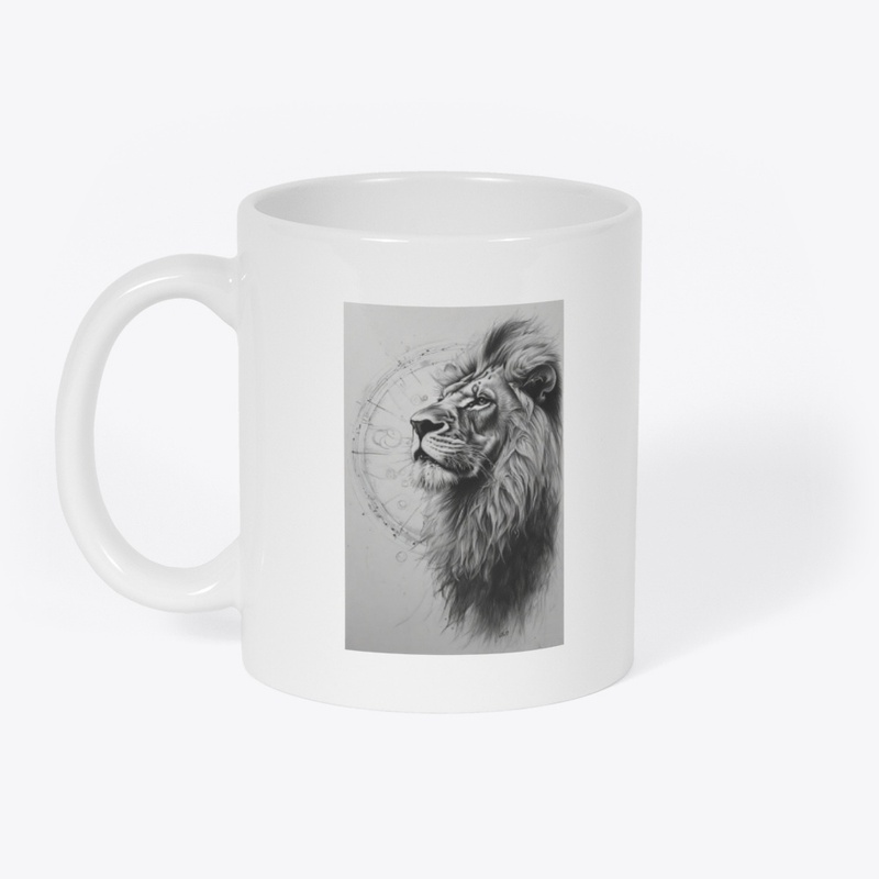 Leo zodiac black and white