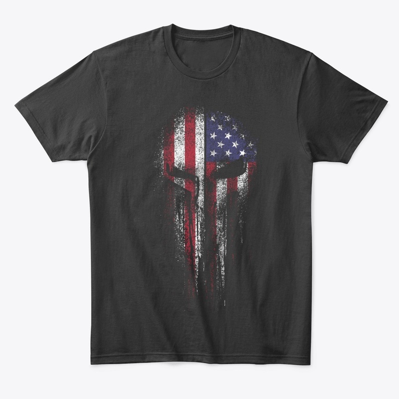 American Skull  Flag Patriotic Men's 