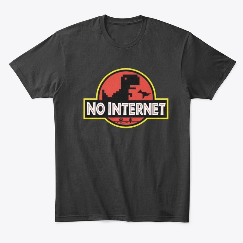 No Internet Dino Game T-Shirts, Tank Top