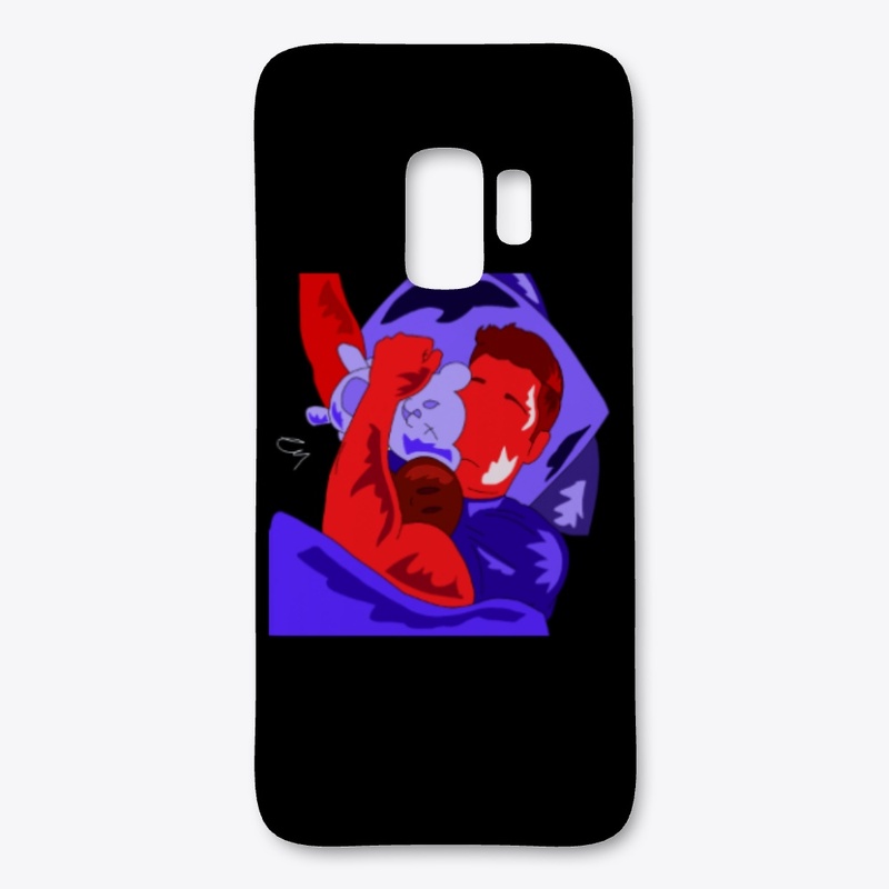 red and blue collection piece