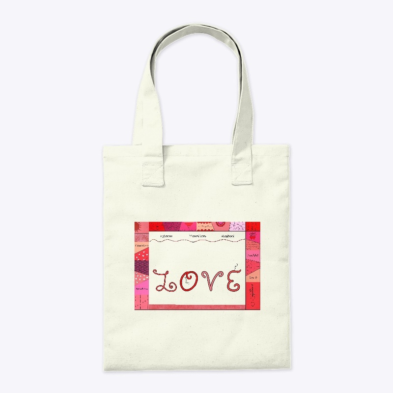 Love Words  in Shades of Red and Pink 