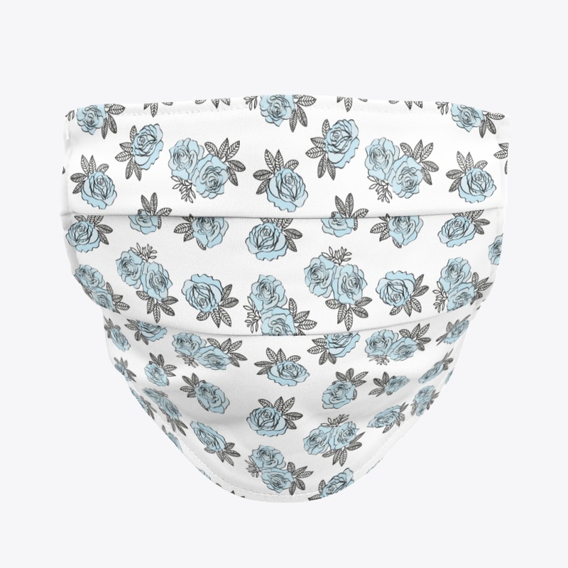 Blue Rose Pattern Color Vector