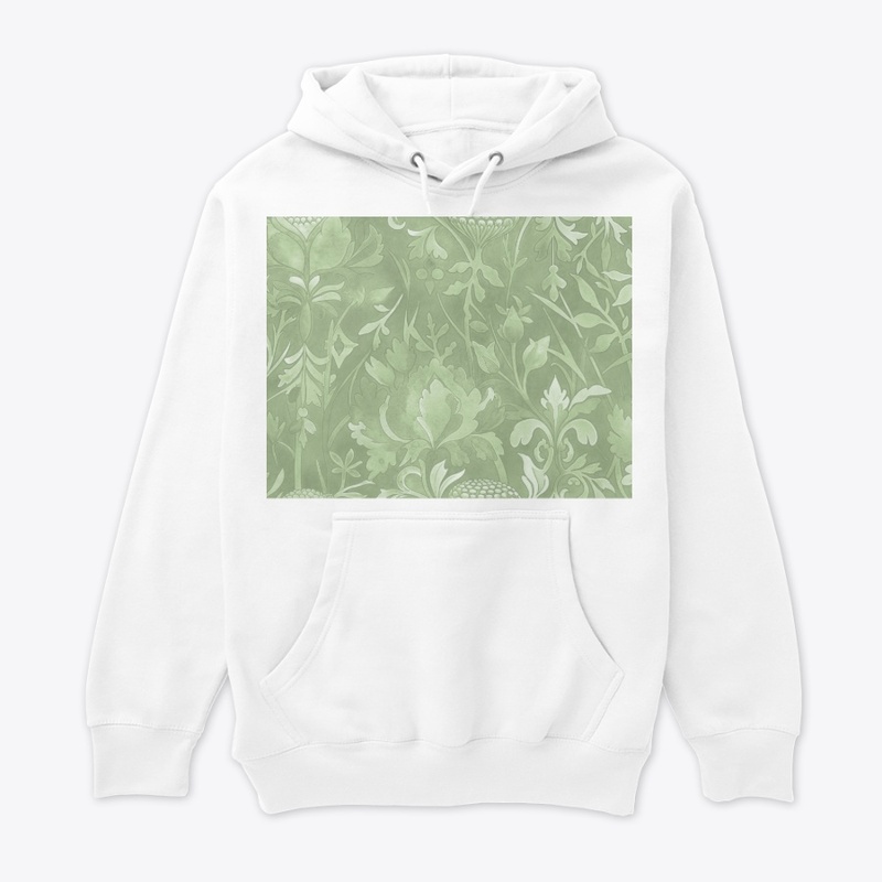 Sage Green Arts & Crafts Floral Pattern