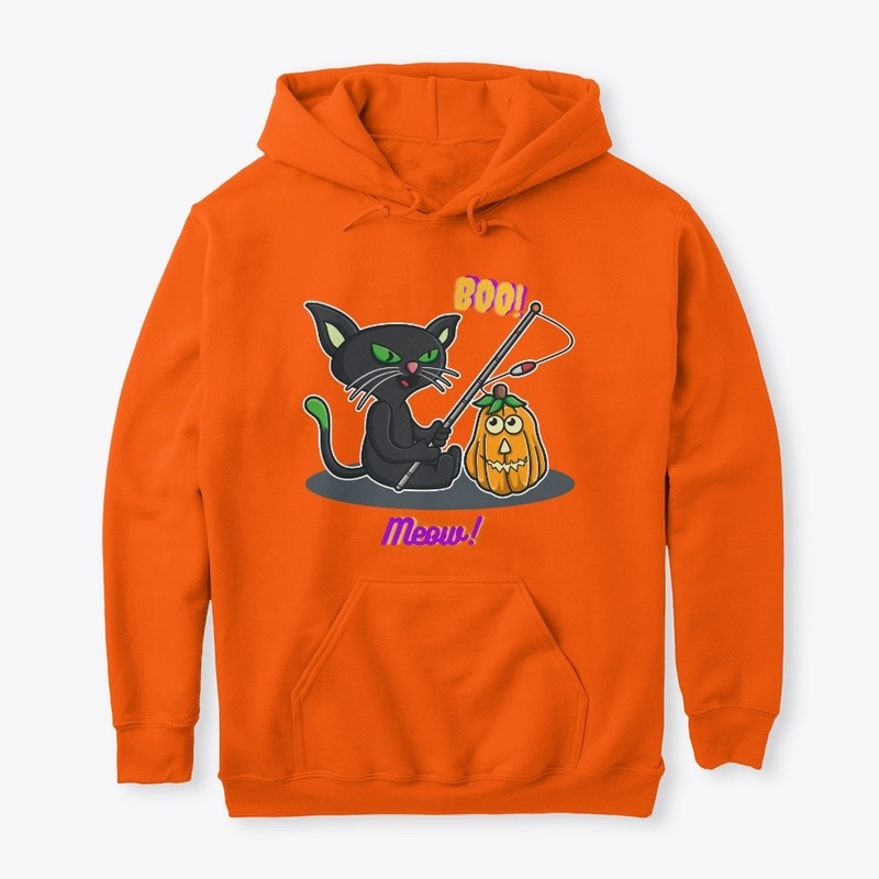 Black Cat Funny Pumpkin Halloween Shirt 