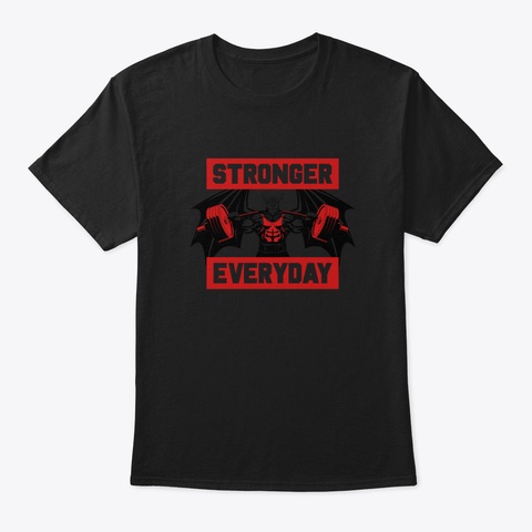 Stronger Everyday Jcr3w Black T-Shirt Front