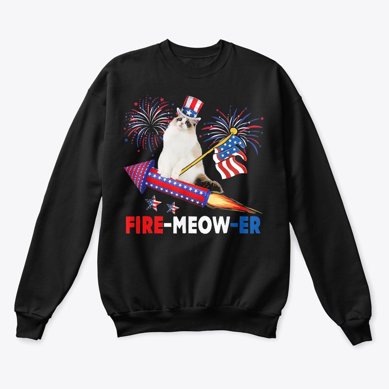 Fire-Meow-Er Cat Riding Firecracker 