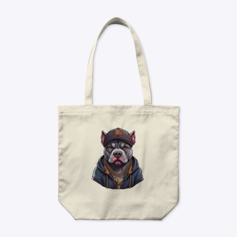 Cool Gray Pitbull in Streetwear