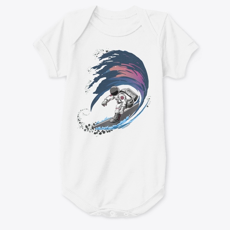Astronaut surfing on asteroid belt