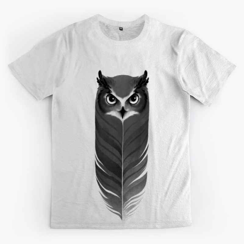 Owl On Feather