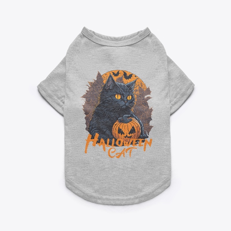 Halloween cat t-shirt design
