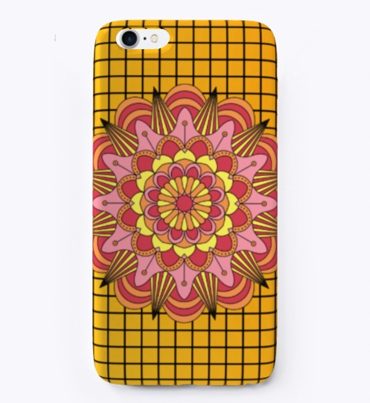 Mandala on a checkered background