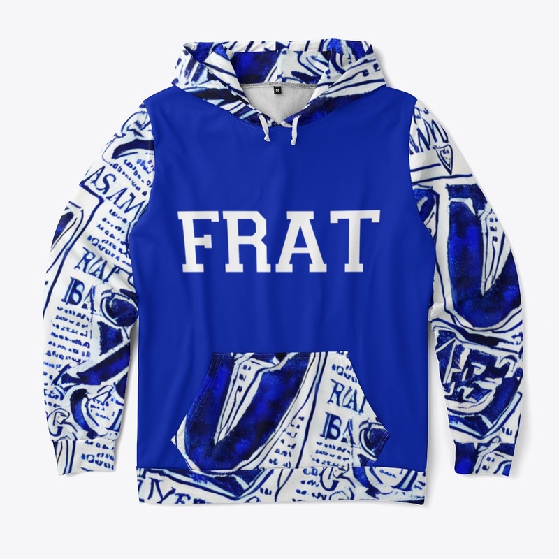 Blue and White Graphic Frat 