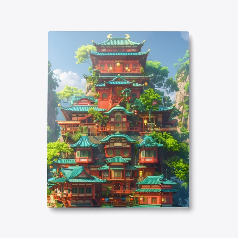 Metal Print Majestic Pagoda