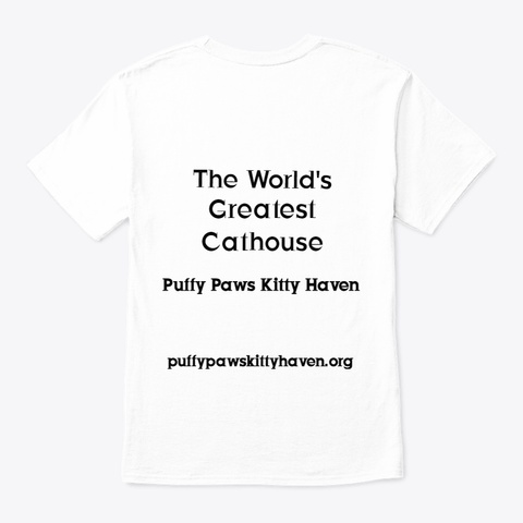 Puffy Paws Cat Lovers T Shirt White Maglietta Back