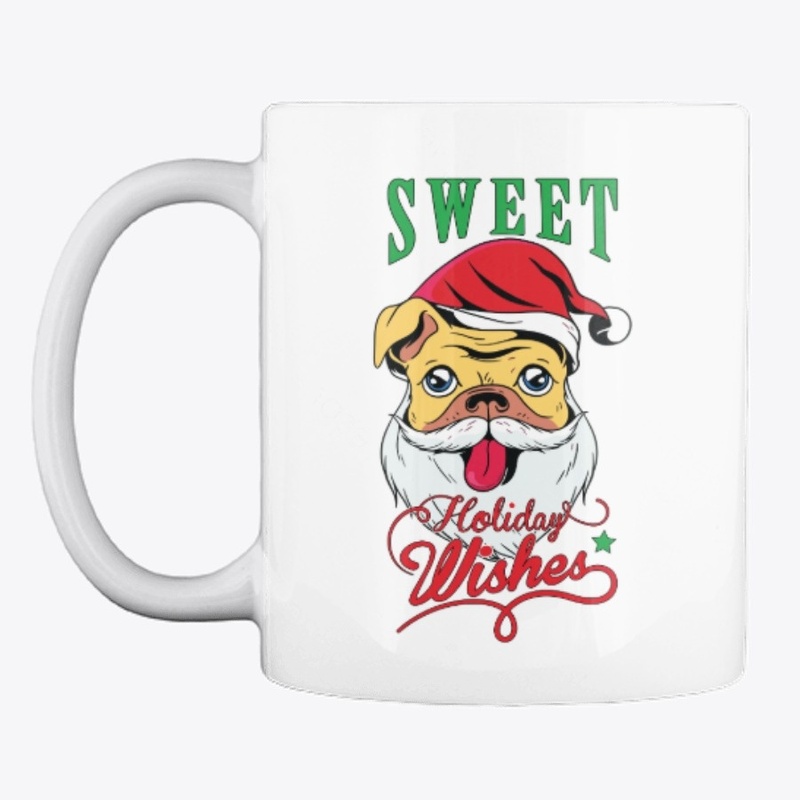 Merry Christmas Pug Sweet Holiday Wishes