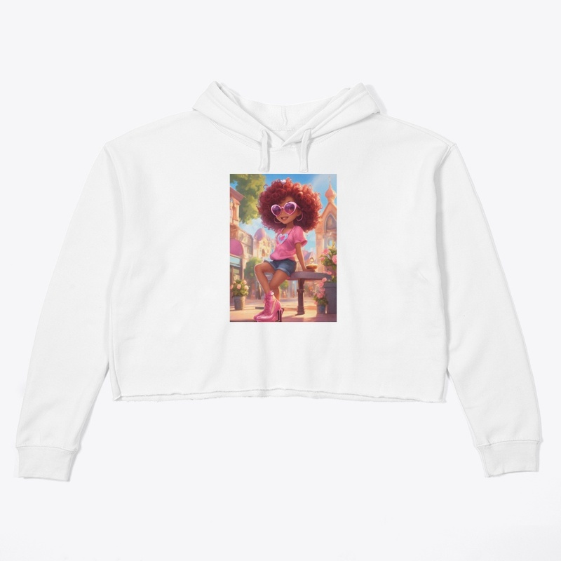 Printed crop hoodie 