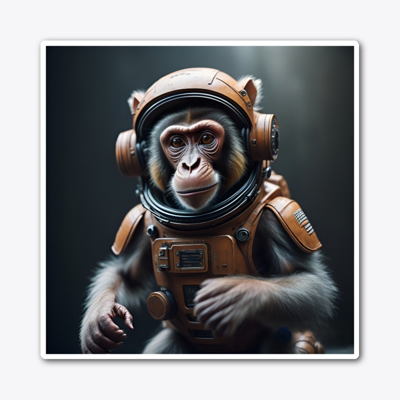 A monkey in a spacesuit
