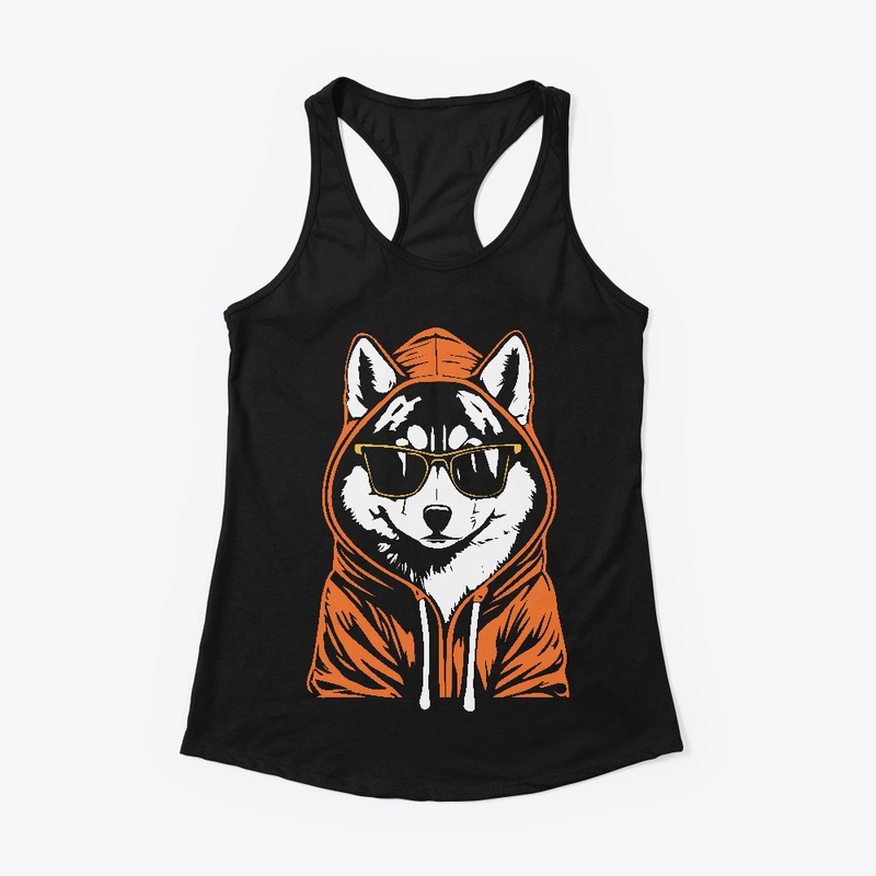 Funny Siberian Husky Dog with Glasses
