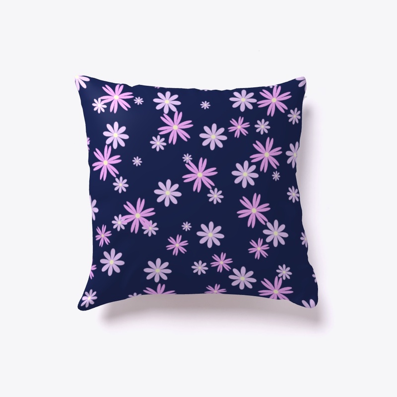 Purple flowers on blue part one