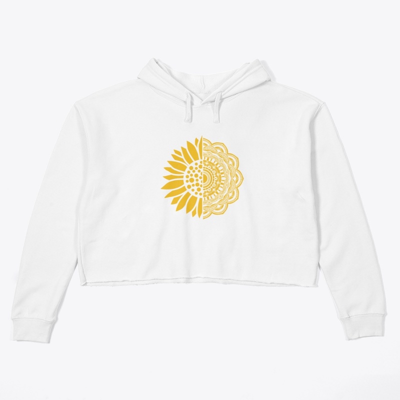 Half Yellow Flower half Mandala