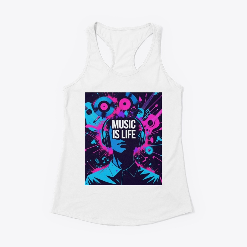 Music Is Life – Vibrant Headphone  Art