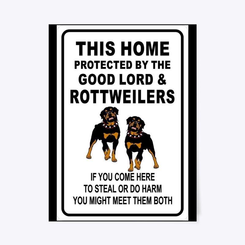 Rottweilers Warning Sign