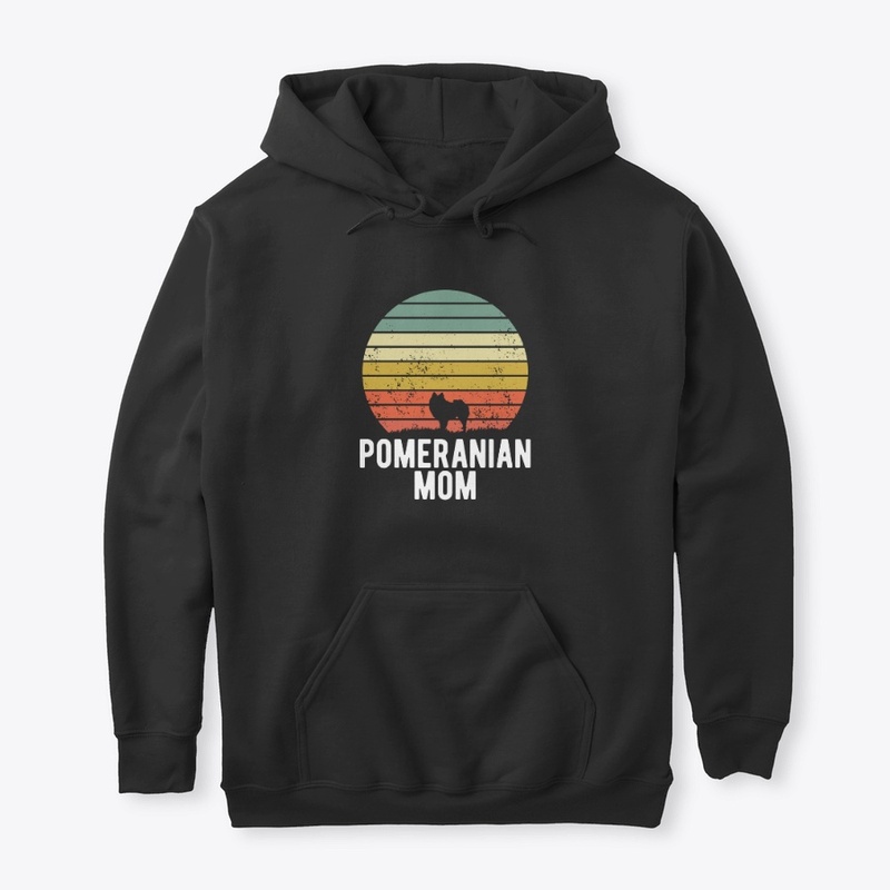Pomeranian Mom Retro Sunset Dog Lover