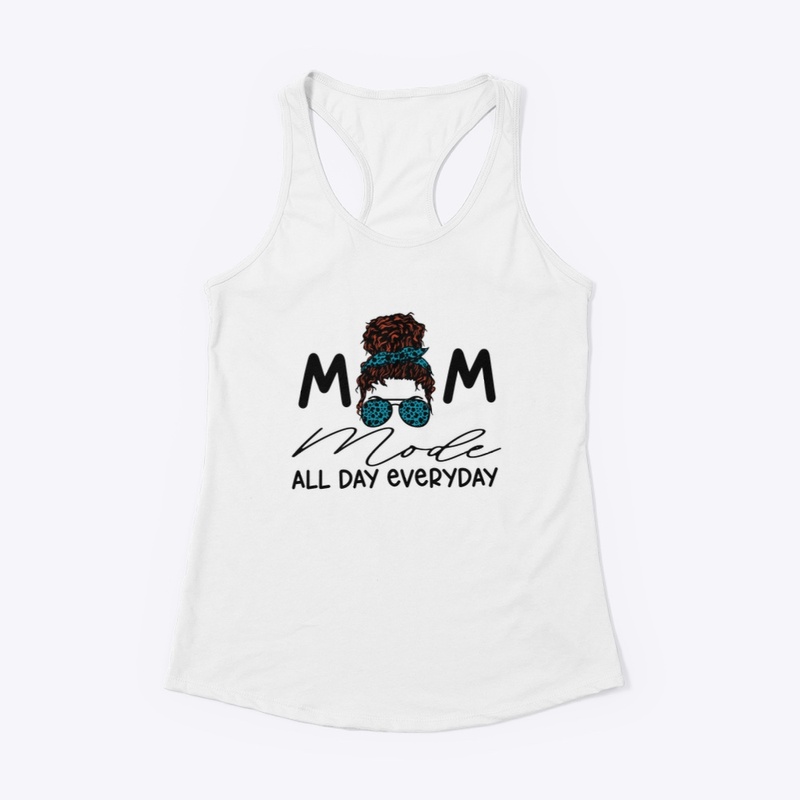 Mom mode blue cheetah red hair