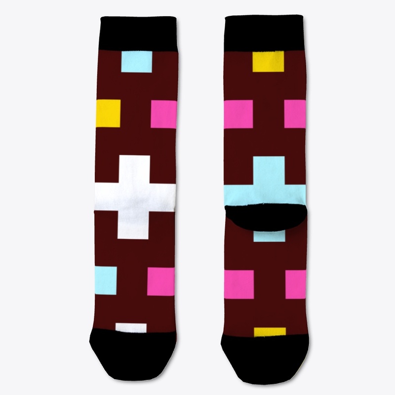 80s Colors Retro Cross Pattern