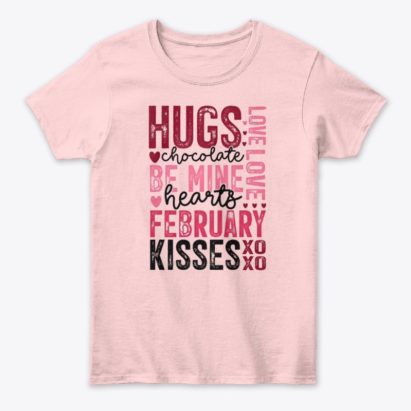 HUGS LOVE LOVE chocolate BE MINE hearts 