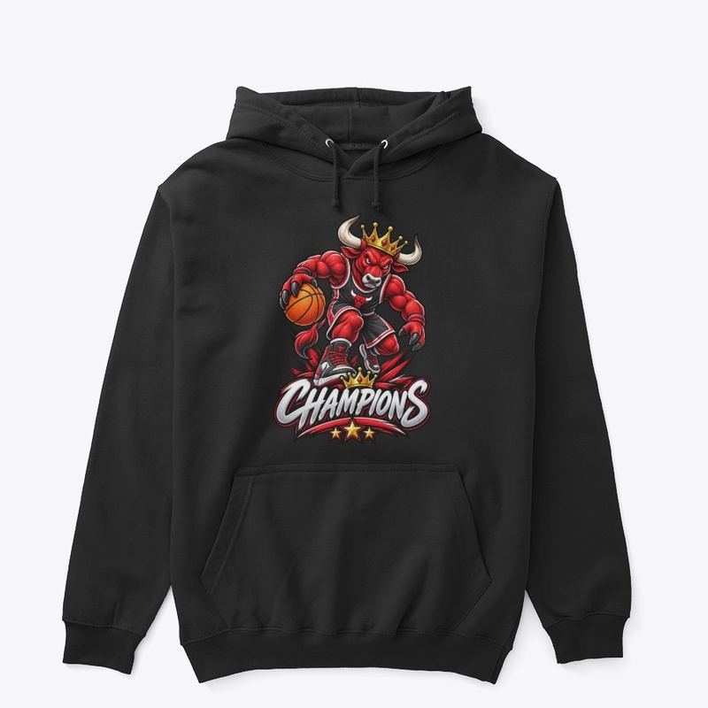 Crowned Bull Basketball Mascot 