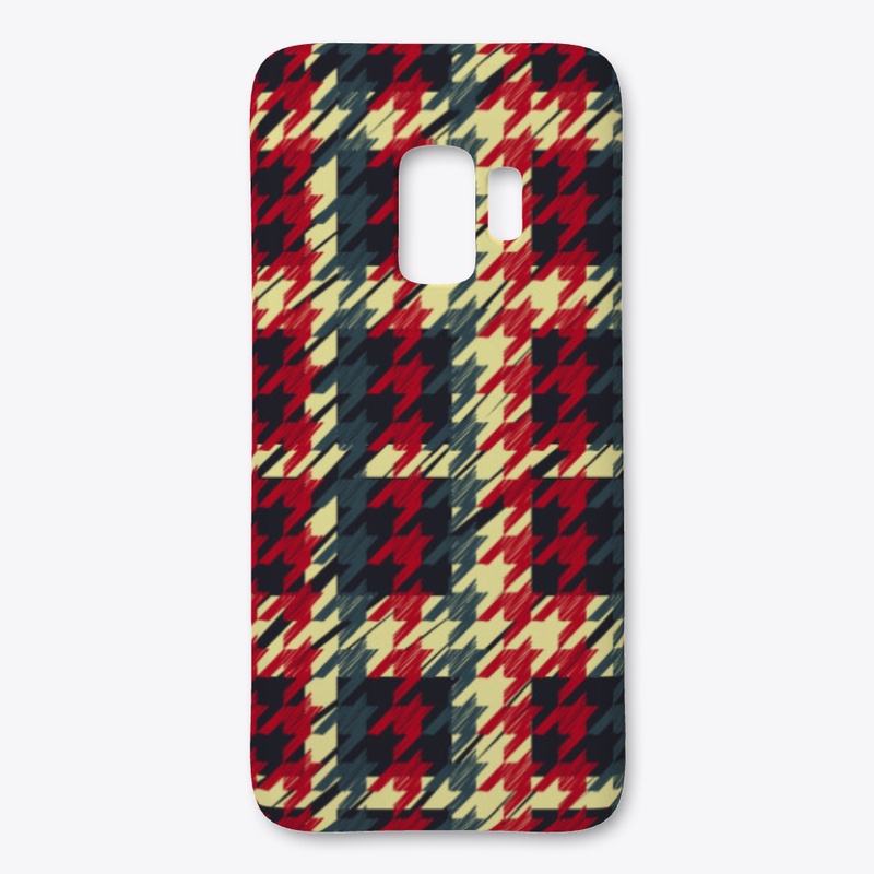 iPhone galaxy colorful houndstooth case