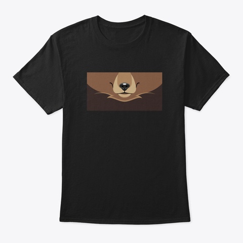 Cute Animals Mouths Black T-Shirt Front
