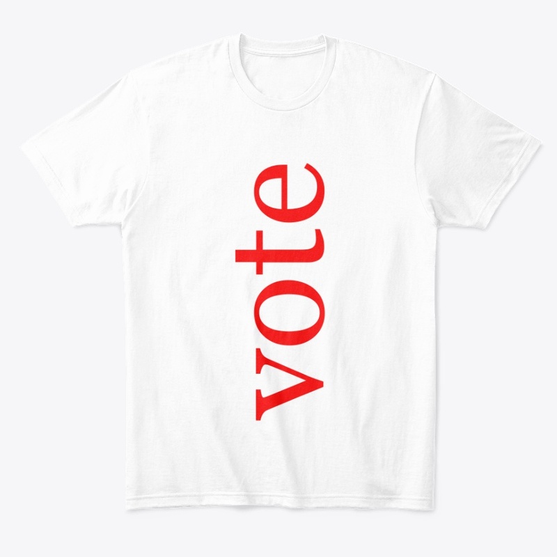 Vote Written in Red Vertical