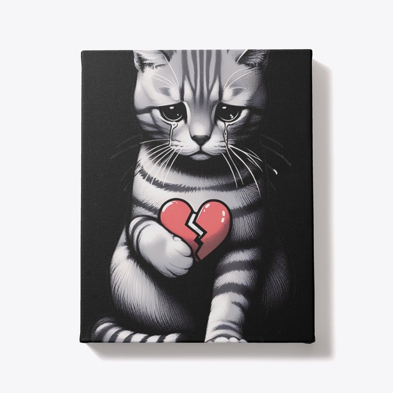 Midnight Heartbroken Kitty Tee