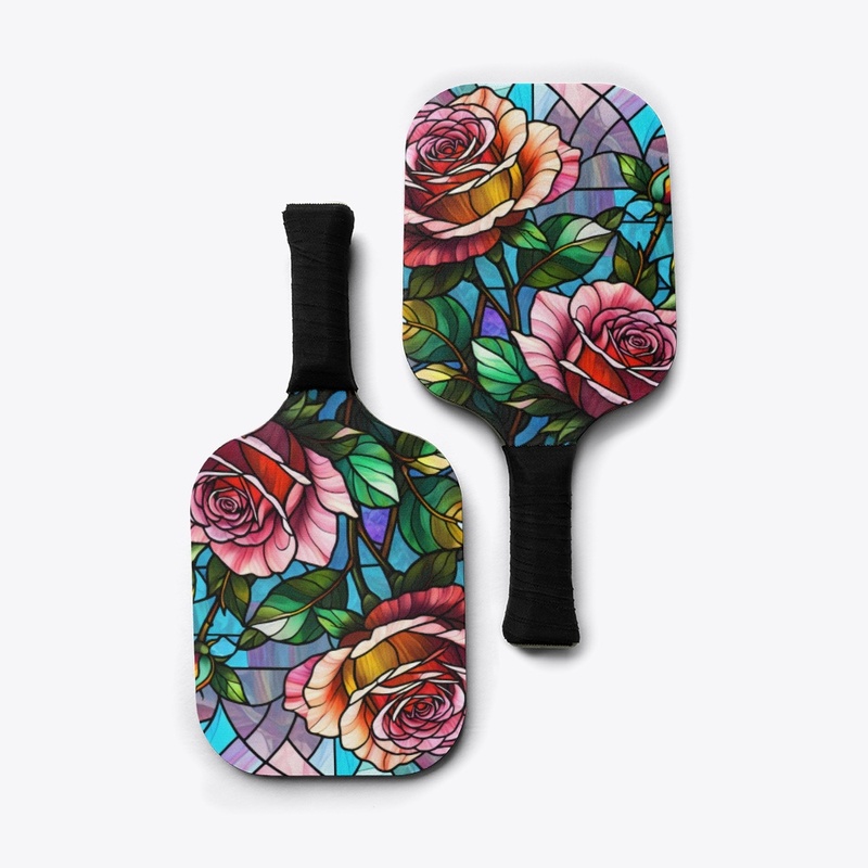 Stained Glass Roses Decor