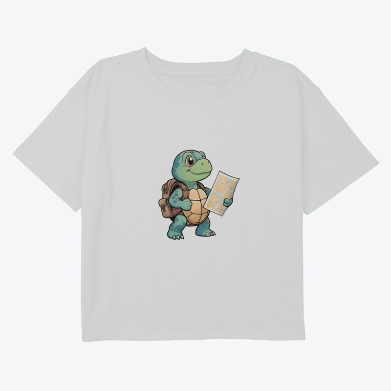 Cute Lost Turtle Explorer Sticker.