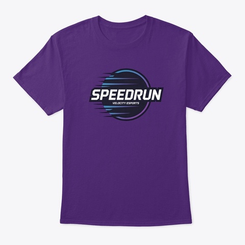 Velocity E Sports Speedrun  Purple T-Shirt Front
