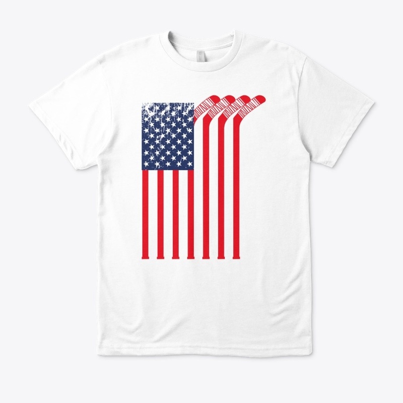 Hockey Stick American Flag USA Gifts