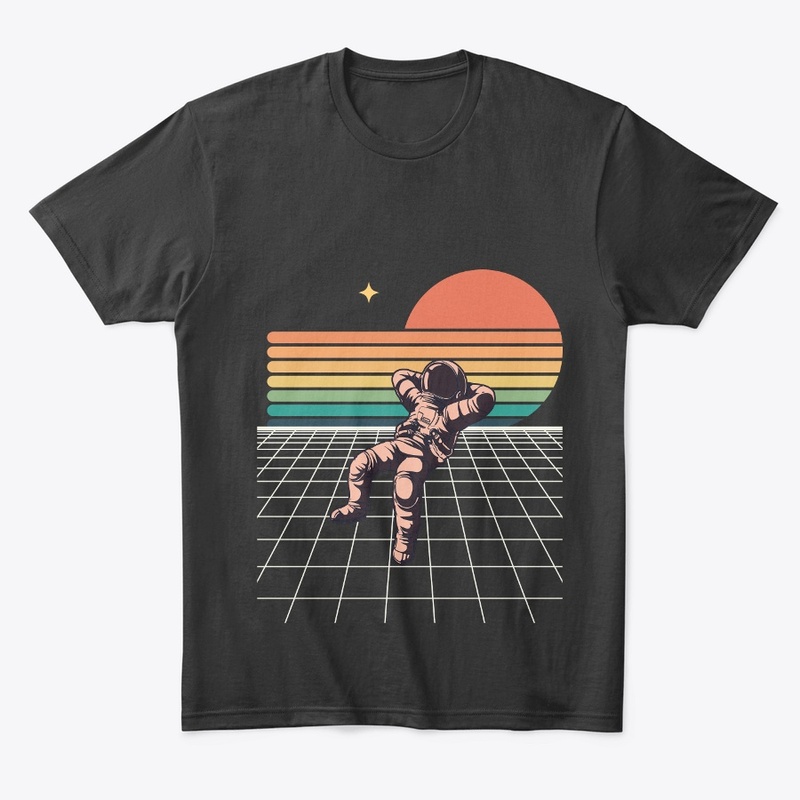 Black and Orange Retro Astronaut